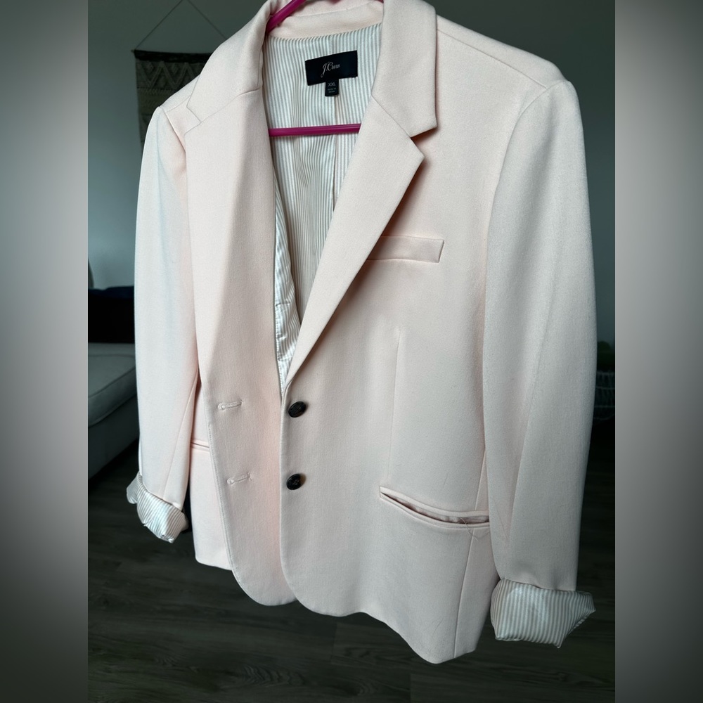 j.crew oversized blazer dusty pink